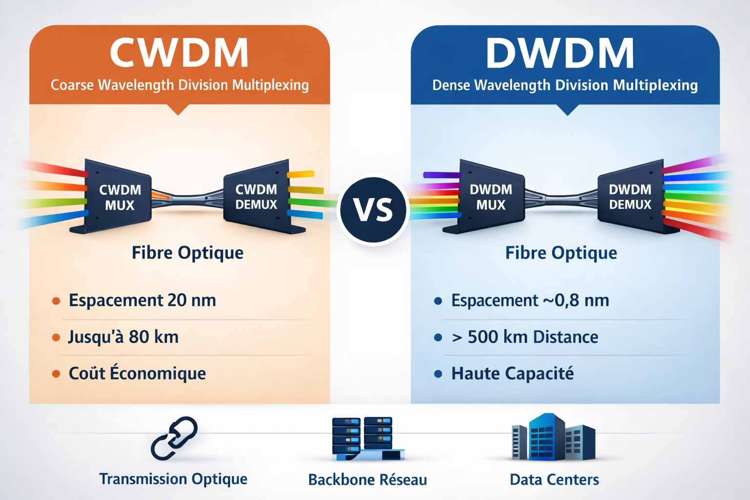 CWDM vs DWDM : quelle solution choisir pour votre réseau fibre optique ?
